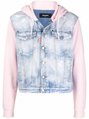 DSQUARED2 veste en jean à design à empiècements - Bleu