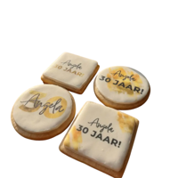 10 stuks - Koekjes met Tekst - Diverse vormen en kleuren