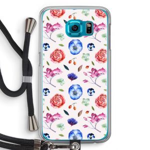Bloemetjes: Samsung Galaxy S6 Transparant Hoesje met koord