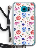 Bloemetjes: Samsung Galaxy S6 Transparant Hoesje met koord