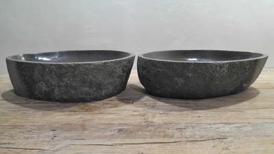 Rivierstenen waskommen set RL250321AB, 57x38x15 cm