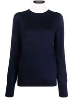 Jil Sander pull à col contrastant - Bleu