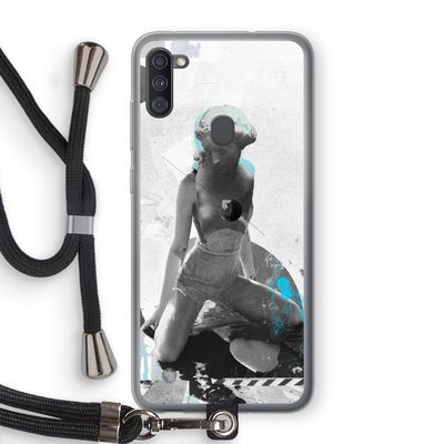 I will not feel a thing: Samsung Galaxy A11 Transparant Hoesje met koord