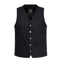 King Kerosin Pinstriped Waistcoat Black White-XL King Kerosin Pinstriped Waistcoat Black White-XL