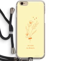 No rain no flowers: iPhone 6 / 6S Transparant Hoesje met koord