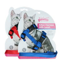 Pawise Kitten Harness Leash-Red/Blue - thumbnail