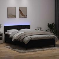 Boxspring met matras en LED fluweel zwart 160x210 cm