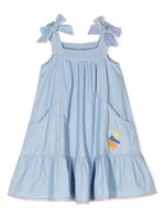 ZIMMERMANN Kids robe en jean à design sans manches - Bleu