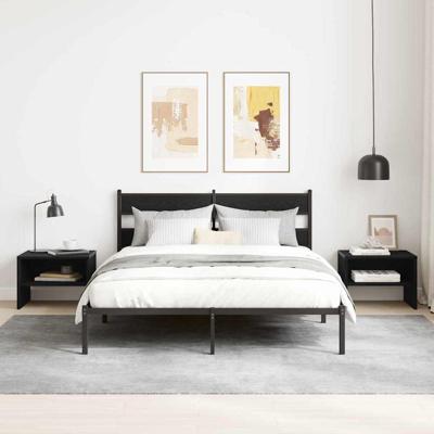 Nachtkastje 2 pcs Zwart eiken 40 x 30 x 30 cm Bewerkt hout