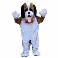 Honden dierenpak - verkleedkleding - volwassenen - mascotte outfit - wit/bruin - one size - thumbnail