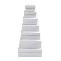 Creativ Company Vierkante dozen, h: 4,5+5+5,5+6+6,5+7+7,5 cm, afm 9+11+13+15+17+19+21 cm, wit, 7 stuk/ 1 set
