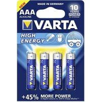 Varta Batterij alkaline AAA/LR03 1.5 V High Energy 4-bl - thumbnail