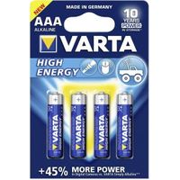 Varta Batterij alkaline AAA/LR03 1.5 V High Energy 4-bl