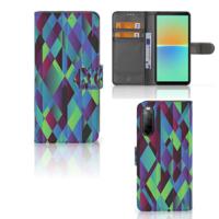 Sony Xperia 10 IV | Book Case | Abstract Green Blue