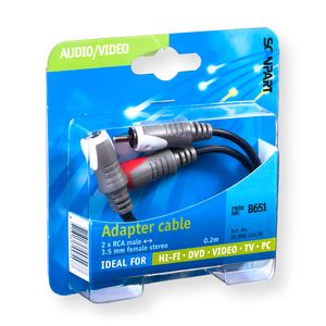 Scanpart Verloopkabel 3.5s(f)-2tulp(m) 0.2m