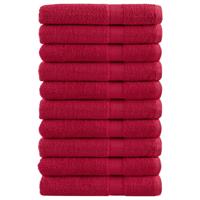 VidaXL Handdoeken solund 10 st 600 g/m² 100x200 cm rood