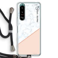 Marmer in stijl: Sony Xperia 5 III Transparant Hoesje met koord