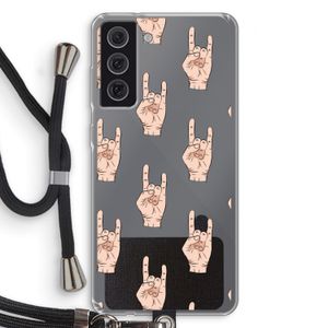 Rock: Samsung Galaxy S21 FE Transparant Hoesje met koord