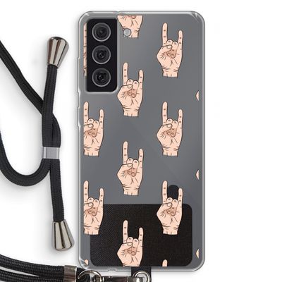 Rock: Samsung Galaxy S21 FE Transparant Hoesje met koord