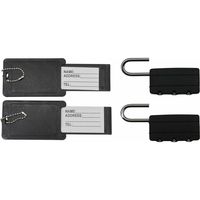 Benson Kofferlabel/bagagelabel incl. hangslot - 2x - zwart - cijferslot   -