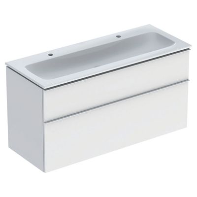 Geberit iCon wastafel 120 cm, met onderkast met 2 laden, witmat, mat wit
