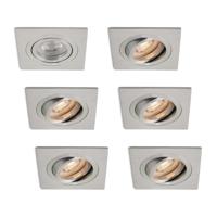 Complete set 6 stuks LED-spot Felice alu GU10 dimbaar 4.2 Watt