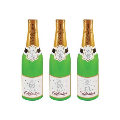 Opblaasbare champagne fles - 3x stuks - 73 cm - feestdecoratie - oud & nieuw - jubileum