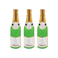 Opblaasbare champagne fles - 3x stuks - 73 cm - feestdecoratie - oud & nieuw - jubileum