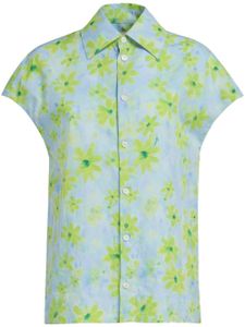 Marni chemise en coton à fleurs - Bleu