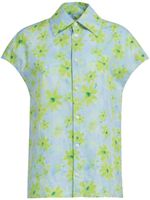 Marni chemise en coton à fleurs - Bleu - thumbnail