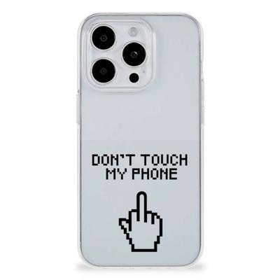 iPhone 15 Pro Max Silicone-hoesje Finger Don't Touch My Phone iPhone 15 Pro Max Silicone-hoesje Finger Don't Touch My Phone