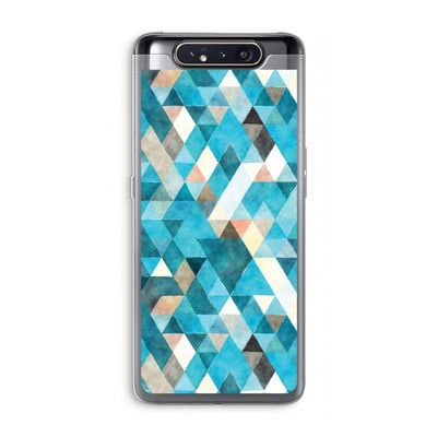 Gekleurde driehoekjes blauw: Samsung Galaxy A80 Transparant Hoesje