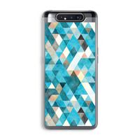 Gekleurde driehoekjes blauw: Samsung Galaxy A80 Transparant Hoesje