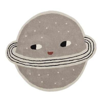 OYOY Planet kindervloerkleed & -mat Grijs Katoen, Wol Rond
