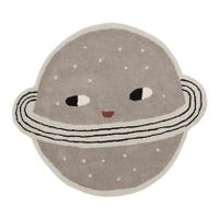 OYOY Planet kindervloerkleed & -mat Grijs Katoen, Wol Rond - thumbnail