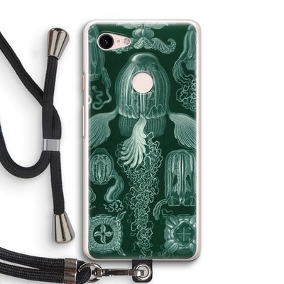 Haeckel Cubomedusae: Pixel 3 Transparant Hoesje met koord