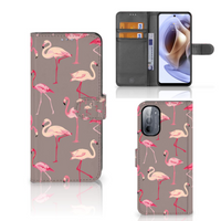 Motorola Moto G31 | G41 Telefoonhoesje met Pasjes Flamingo - thumbnail