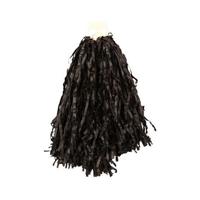 Cheerball - met ringgreep - zwart - 28 cm - pompom - Cheerleader verkleed accessoires