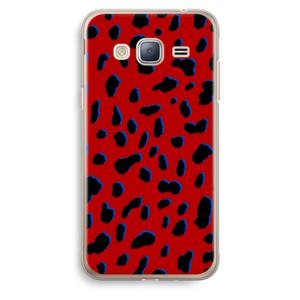 Red Leopard: Samsung Galaxy J3 (2016) Transparant Hoesje