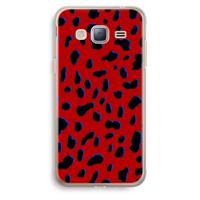 Red Leopard: Samsung Galaxy J3 (2016) Transparant Hoesje