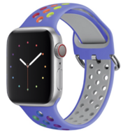 Siliconen sportband met gesp - Lichtpaars + Multicolor - Geschikt voor Apple Watch 42mm / 44mm / 45mm / 49mm