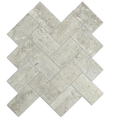 Zelfklevende Mozaïek Tegel - Afimera Stone Taupe Visgraat XL - Taupe - 29.5x28.8x3.3mm