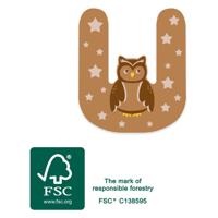 Small Foot - houten dieren kinderletter - u