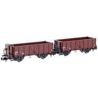 Hobbytrain H24352 N 2-delige set open goederenwagons M6 van de SBB