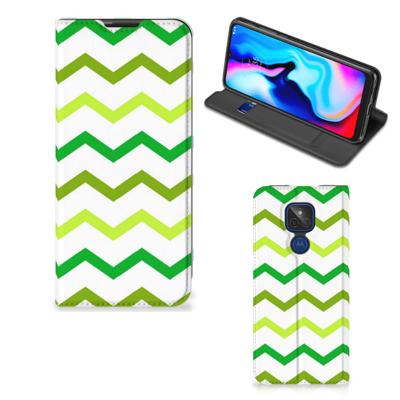 Motorola Moto G9 Play | Hoesje met Magneet | Zigzag Groen