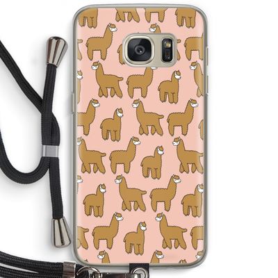 Alpacas: Samsung Galaxy S7 Transparant Hoesje met koord