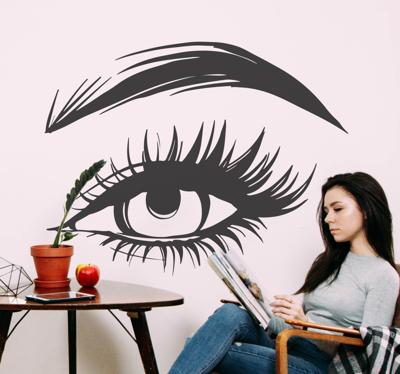 Schoonheidssalon vrouw oog muursticker