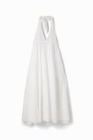 Lange jurk uitgesneden halternek - WHITE - L