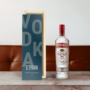 Vodka in bedrukte kist - Smirnoff