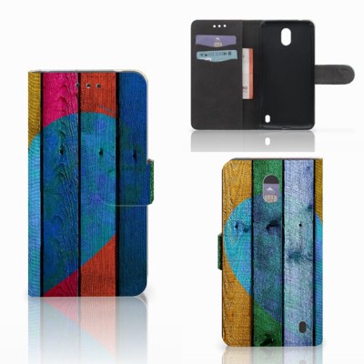 Nokia 2 | Book Style Case | Wood Heart - Cadeau voor je Vriend